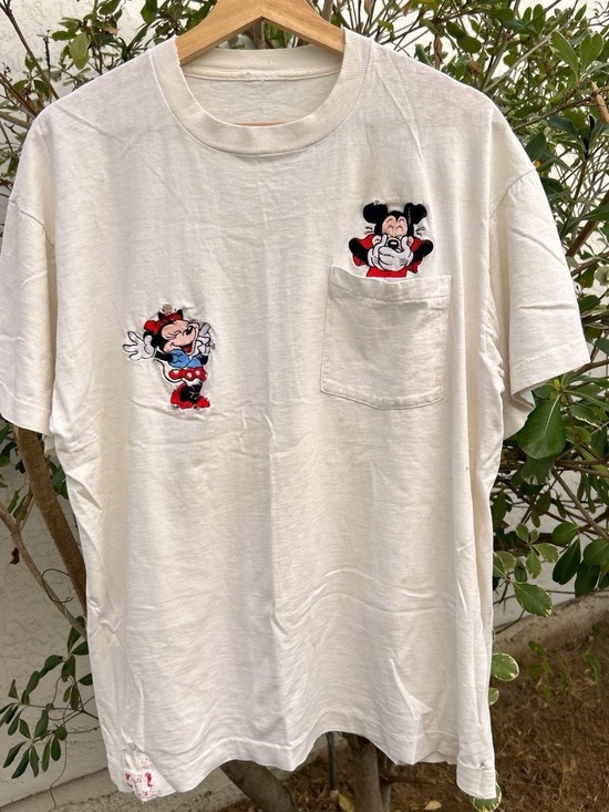 Disney Other - Vintage 90s Disney Mickey Minnie Mouse Embroidered Pocket T Shirt XL